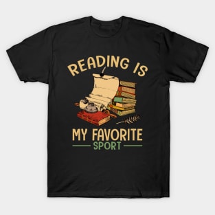 Reading Is My Favorite Sport Vintage Book Lovers T-Shirt